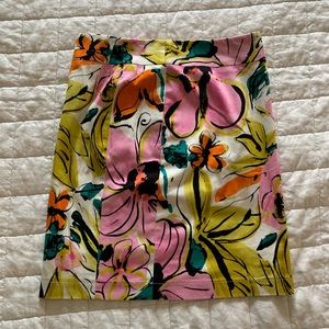Milly floral pencil skirt
